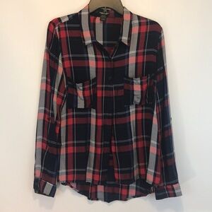 Stoosh Women’s Red Long Sleeve Button Down Blouse